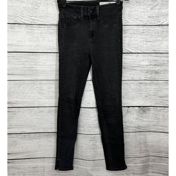 Rag & Bone Capri Jeans Black Denim 10 Inch Stretch, Size 24 - Picture 1 of 6